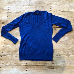 The Limited V-neck Sweater Blue Small Wool